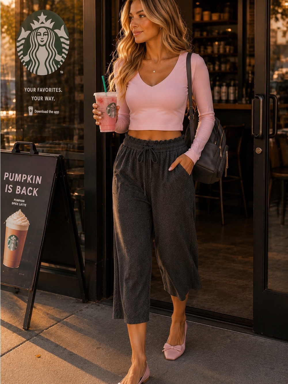Cropped Drawstring Jersey Capris in Charcoal